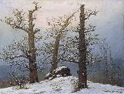 Caspar David Friedrich Dolmen in snow France oil painting artist